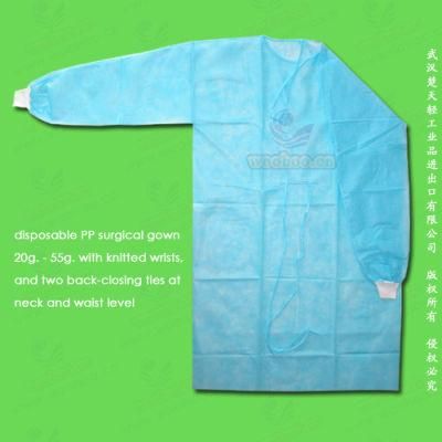 Disposable PE, PP+PE, CPE, SMS, PP Surgical Gown