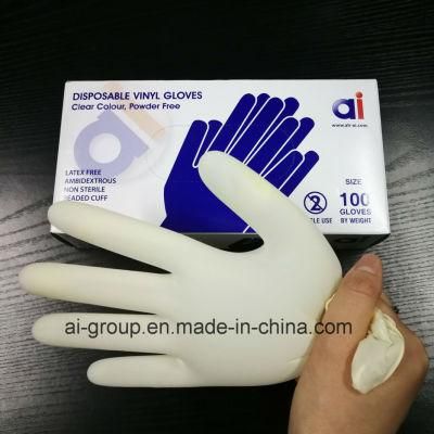 White Vinyl Glove for Electronic Factory/Medical Exam/Food Service