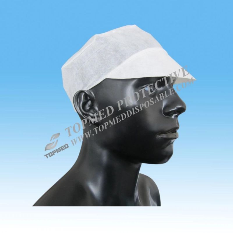 Nonwoven Disposable Worker Cap, Disposable Kitchen Cap for Men and Women