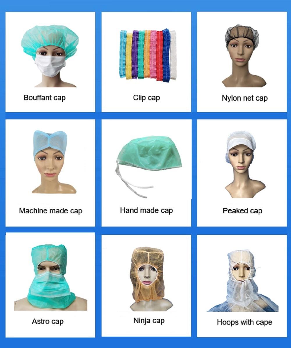 CE ISO13485 Non Woven Workshop Hygienic Hair Cover Protection Disposable Bouffant Cap