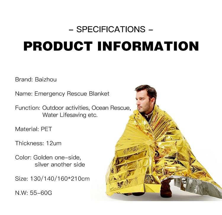 Yellow Water Proof Polyfoam Emergency Foil Rescue Blanket Space for Sale