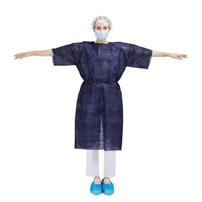 Top Quality Non Woven PP SMS Short Sleeve Patient Gown Manufacturer