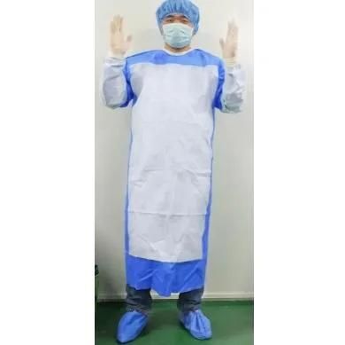 Disposable Nonwoven Waterproof Sterile Fabric Reinforced Level 3 47g SMS Anti Static Surgical Gown for Hospital Use