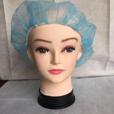 Disposable PP Non Woven Strip Clip Cap Bouffant Head Cover Hair Net Surgical Doctor Hat Round Mob Cap