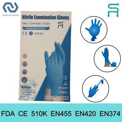 Factory Outlet High Quality En455 510K Disposable Nitrile Gloves