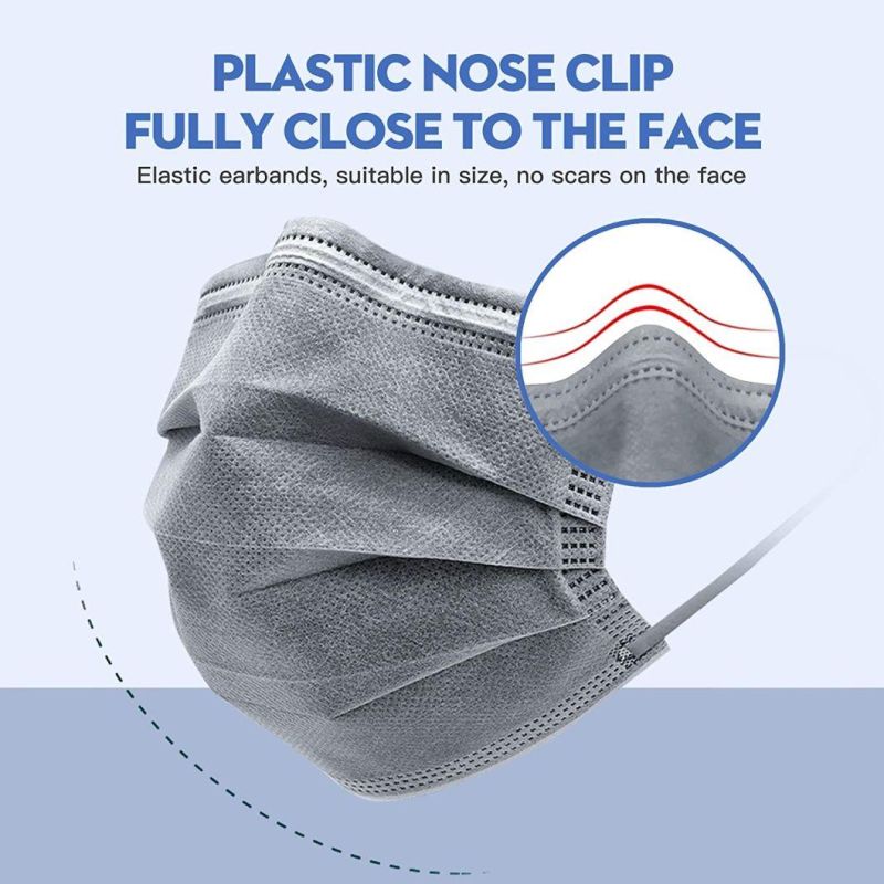 Hot Selling Adult 4 Ply Disposable Nonwoven Medical Active Carbon Surgical Face Mask