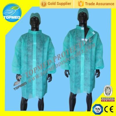 Green Disposable Visitor Coat Lab Gown for Hospital/ Cleanroom/ Lab Waterproof Safety Care