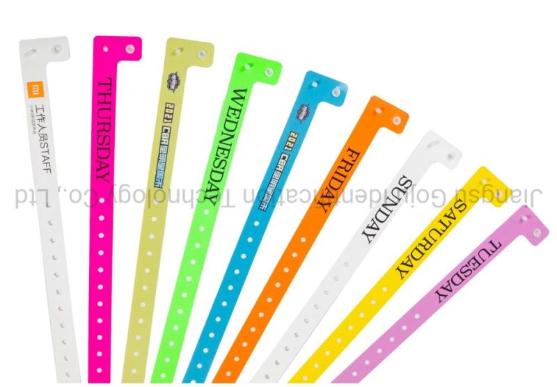 One-off Use L-Shaped Plastic Disposable Wristbands for Events