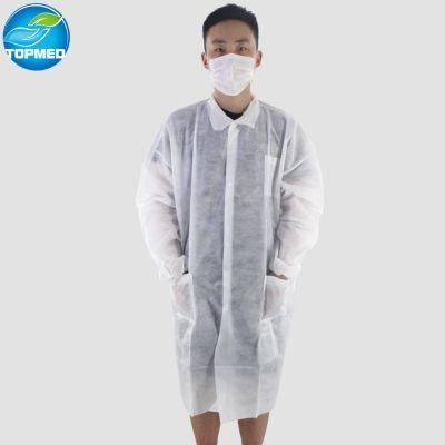 Other Medical Consumables Non Woven Disposable Hospital Visitor Coat Lab Coat