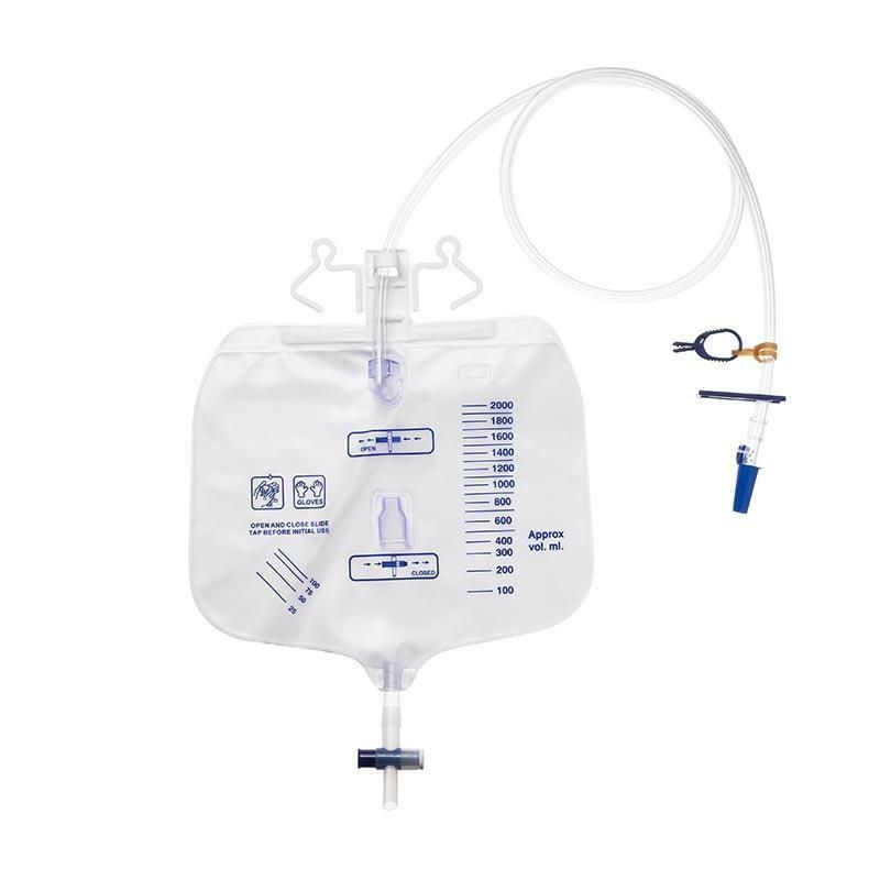 Medical Surgical Consumables Adult Transparent PVC Sterilize 2000ml Urine Collection Bags Urine Drainage Bag for Hospital