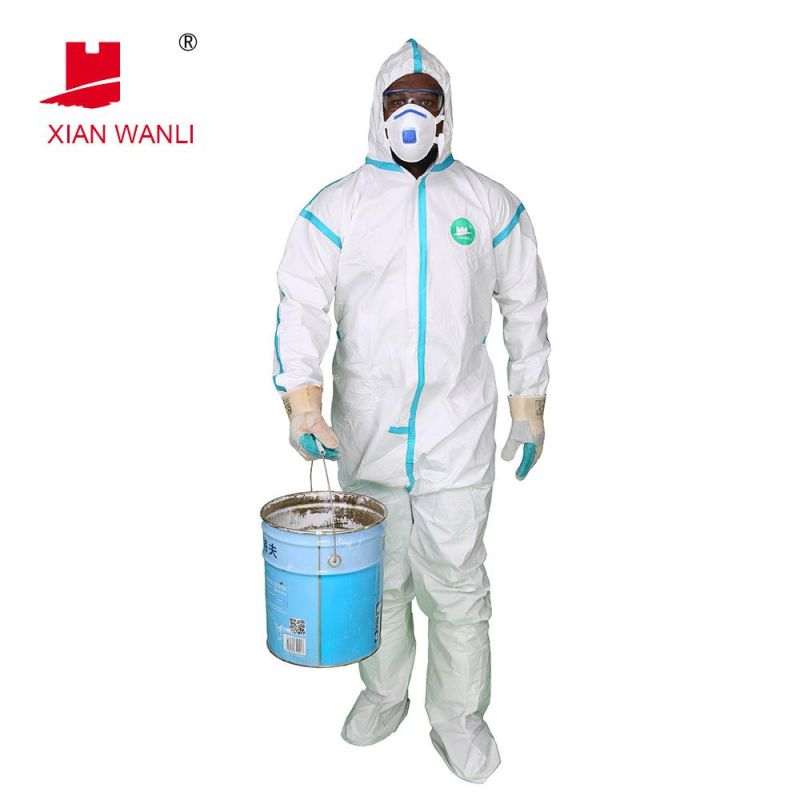 Disposable PPE Protective Microporous Type 3 4 5 6 Safey En14126 European Standard Coverall