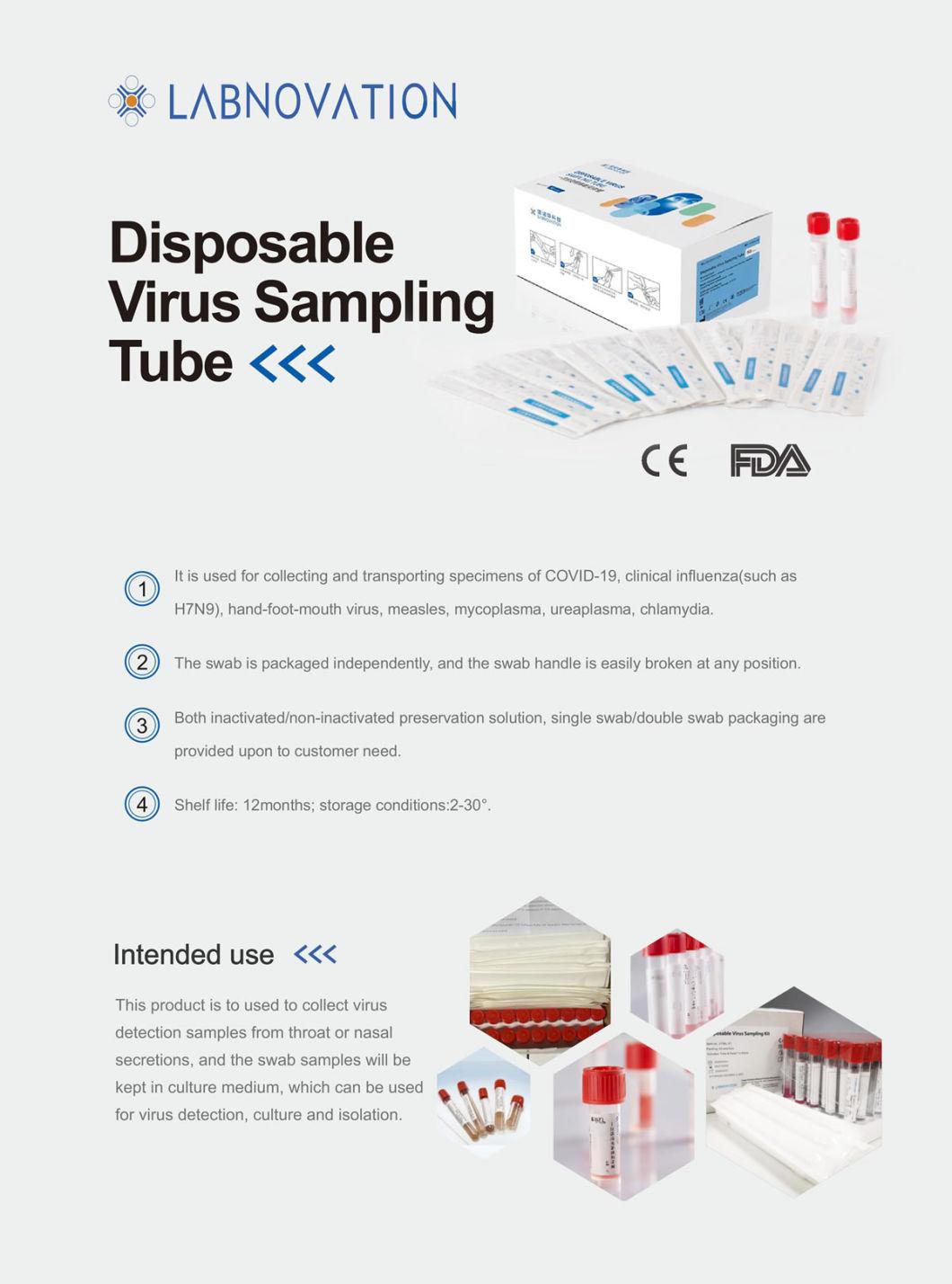 Disposable Vacuum Blood Specimen Collection Tube Virus Sampling Tube