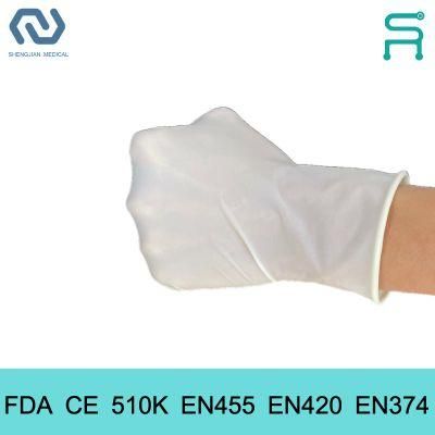 En455 510K Natural Latex Powder Free Disposable Latex Gloves