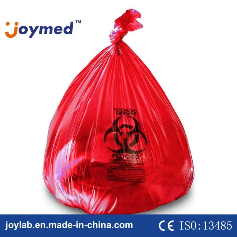 Plastic Disposable Biohazard Medical Waste Bag LDPE Yellow Biohazard Garbage Trash Bag