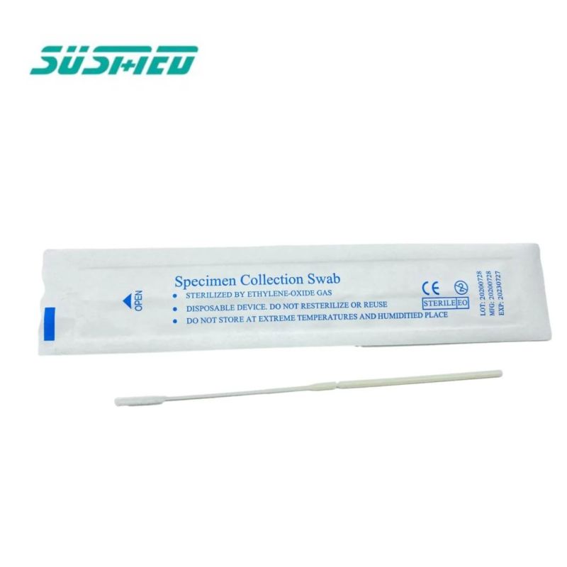 Disposable Medical Nasopharyngeal Oral Sterile Nasal Flocked Swab