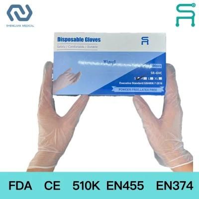 FDA CE 510K En420 En374 Dosposable Vinyl Examination Gloves PVC Gloves