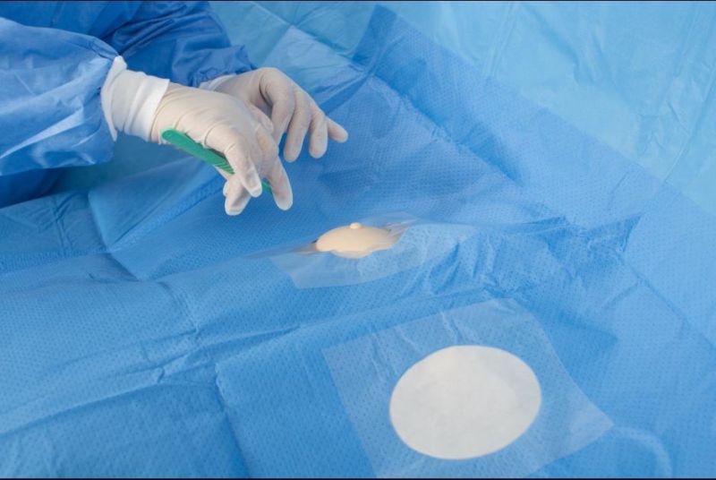 Eo Sterile Non Woven Surgical Angiography Drape with Panel /Angiography Surgical Drape Suppliers with CE ISO13485 Certification