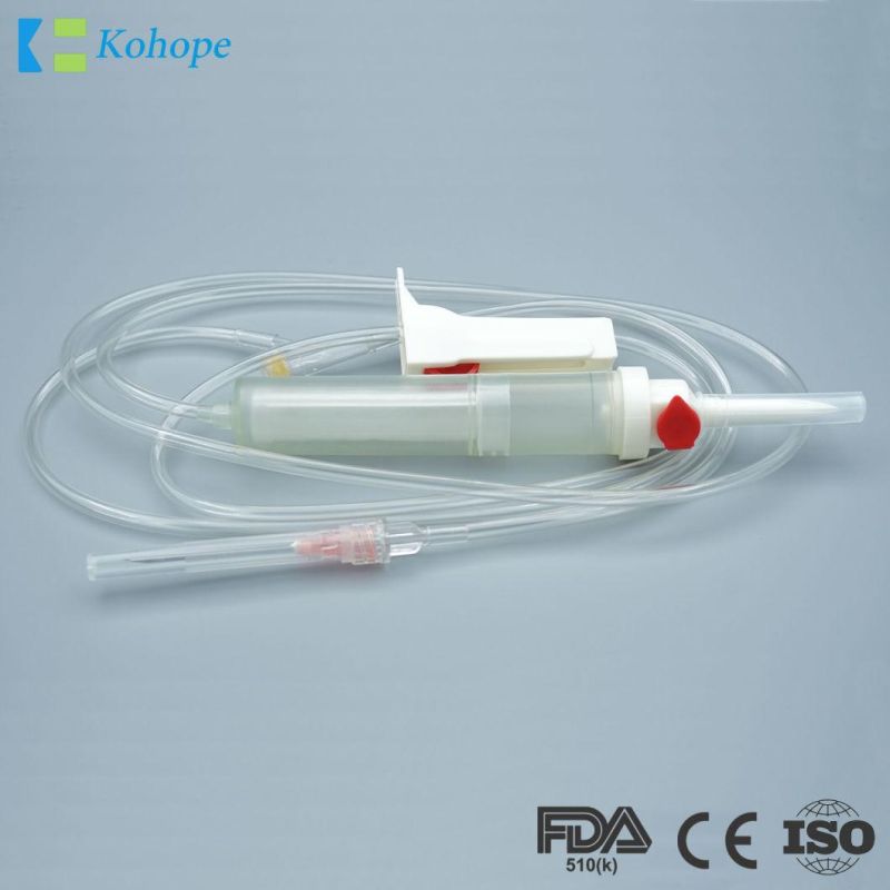 Medical Disposable Blood Transfusion Set, High-Quality Sterile, IV/Giving Set Drip Chamber with Filter, with/Without Needle