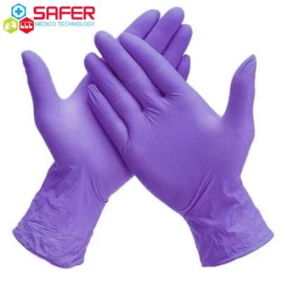 Disposable Violet Nitrile Gloves From Malaysia