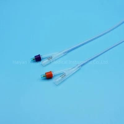 2 Way Standard Silicone Foley Catheter for Single Use China Factory Round Tip with Normal Balloon