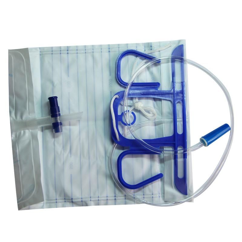 Disposable Cross Valve Luxury Urine Collection Drainage Bag with Slide Clamp& Air Inlet Filter