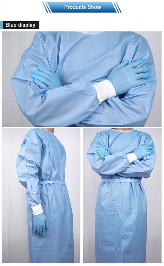 Level 3 Isolation Gown Disposable SMMS Coated Waterproof Clothing Certified Isolation Clothes