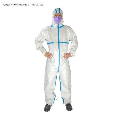 En14126-Waterproof-Hooded-Medical-Non-Woven-Coverall-Disposable-Coverall-Suit