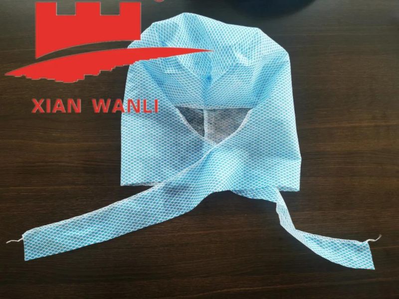 Disposable Headrest Medical Doctor or Nurse Cap Spunlace Hairnet with Printing