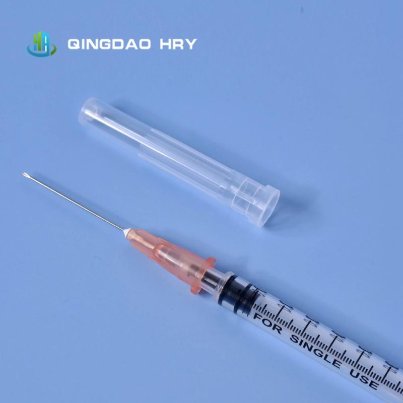 Stock Available 1ml 1cc Luer Slip Disposable Sterile Injection Syringe Safety Hypodermic Syringes From Factory with CE FDA ISO &510K