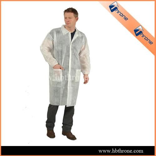 Nonwoven PP Disposable Visit Coat with Pocket