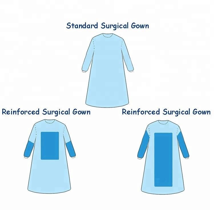 Surgical Gown SMS Doctor′s Surgical Gown Isolement Blouse Chirurgicale Disposable Patient Medical Doctor Gown Sterile