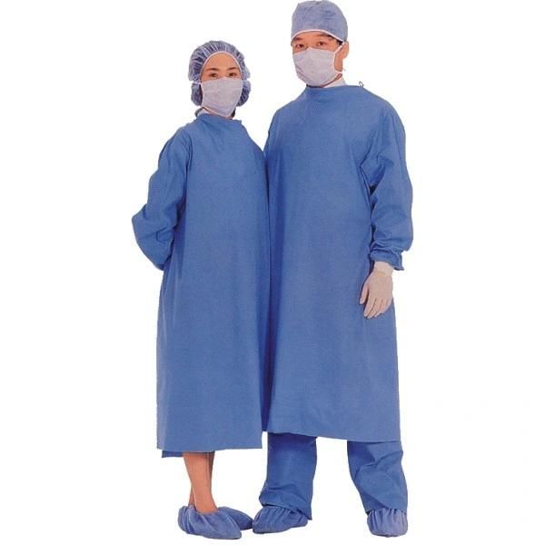 Non Sterile/ Sterile Tie Back Disposable SMS SMMS Smmms Standard Surgical Medical Gown