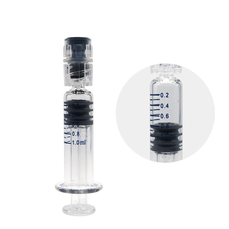 Custom Logo Packaging 1ml Luer Lock Distillate Glass Syringe