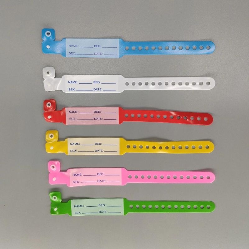 Writable Disposable Medical Adjustable PVC Child  Patient Identification Bracelet