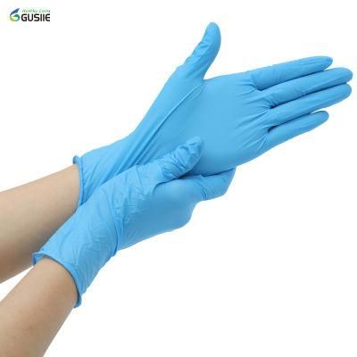 Gusiie Powder Free Disposable Medical Examination Nitrile Gloves Factory Price Disposable Powder Free Gloves Blue Nitrile Large Gloves