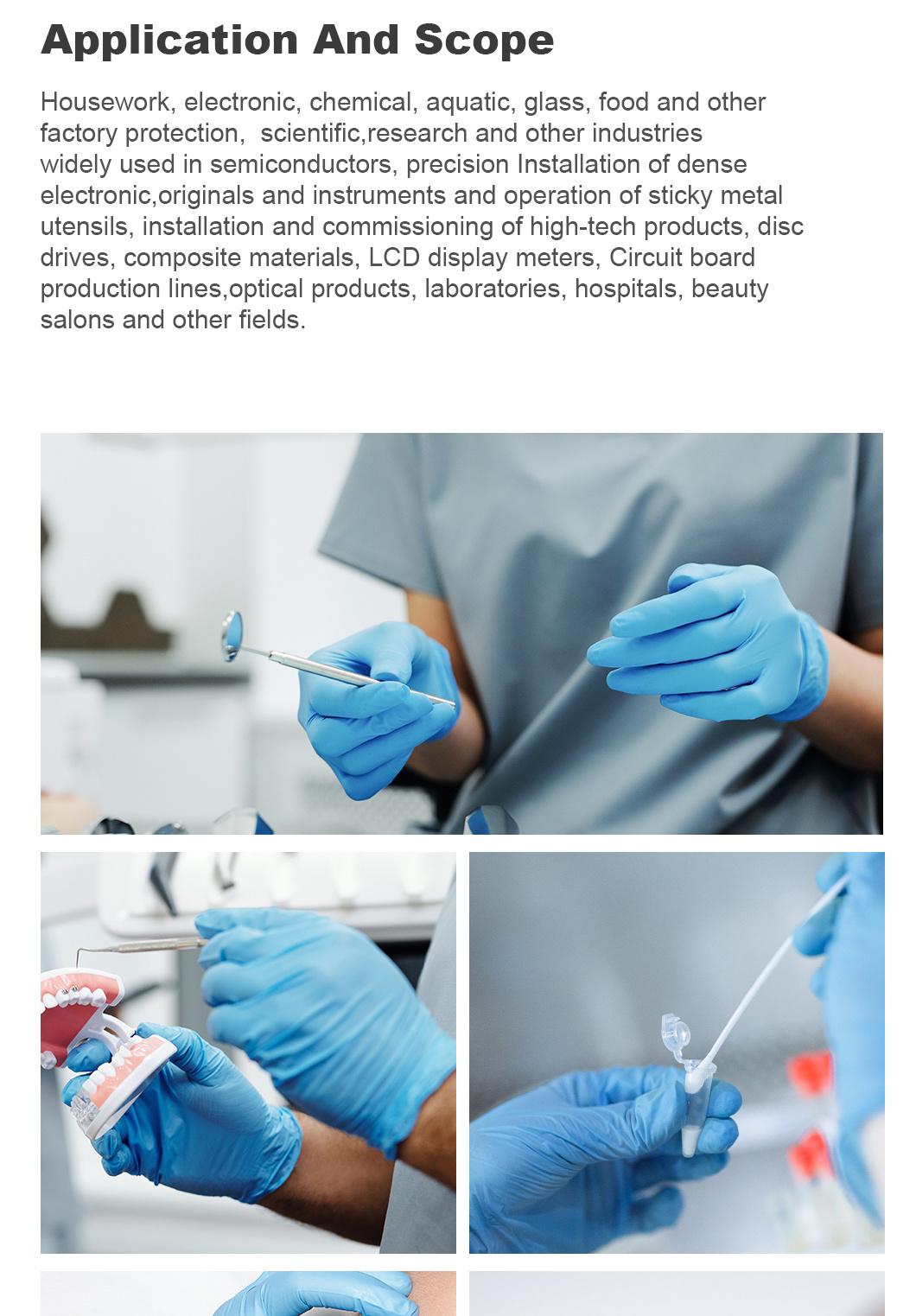 FDA Standard Disposable Powder Free Black Nitrile Medical Examination Glove
