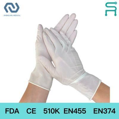 510K En455 Powder Free Latex Examination Gloves for Hospital Chemical Lab