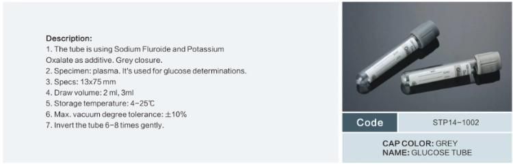 Hospitla Disposable Medical Vacuum Tube Vacuum Blood Collection Tube