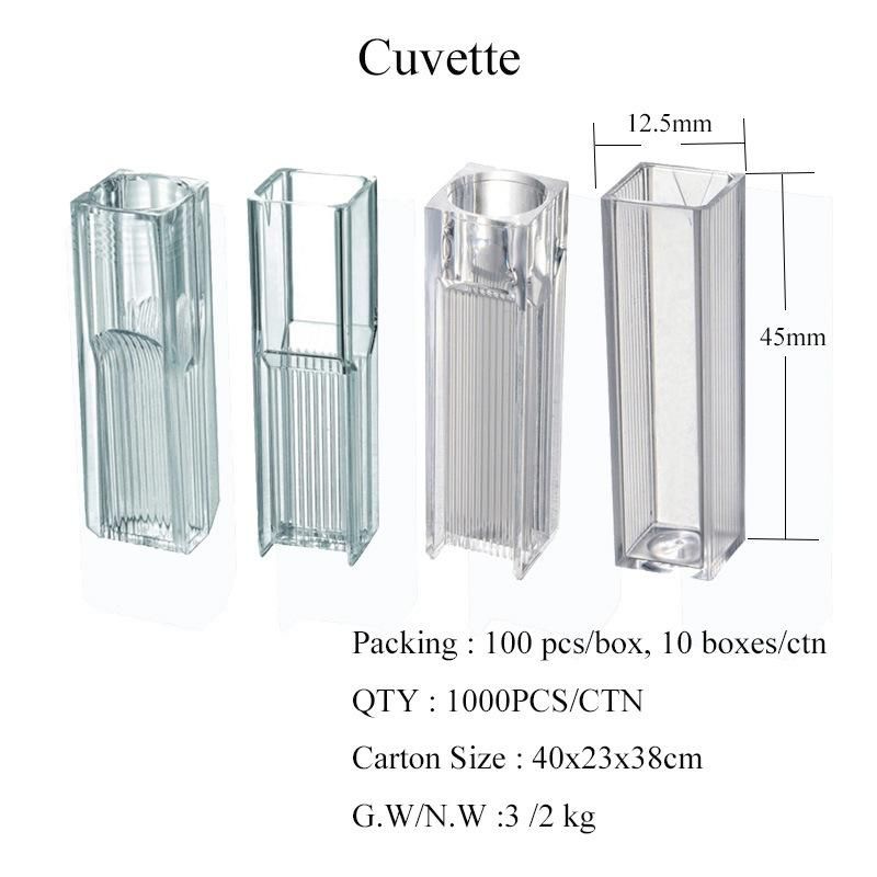 Chemistry Analyzer Plastic Polystyrene Micro Sample Cups and Cuvette