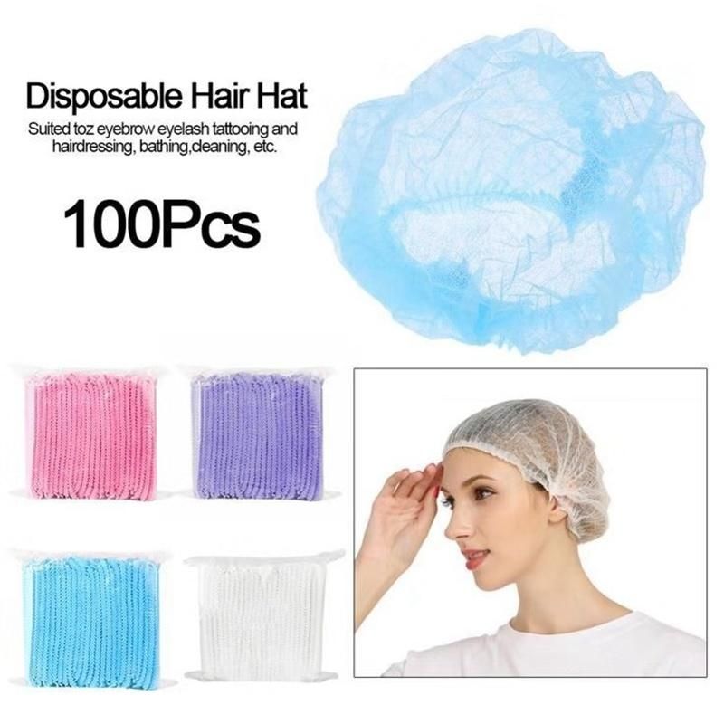 Disposable Nonwoven Clip Bouffant Cap with Elastic Band for Industry