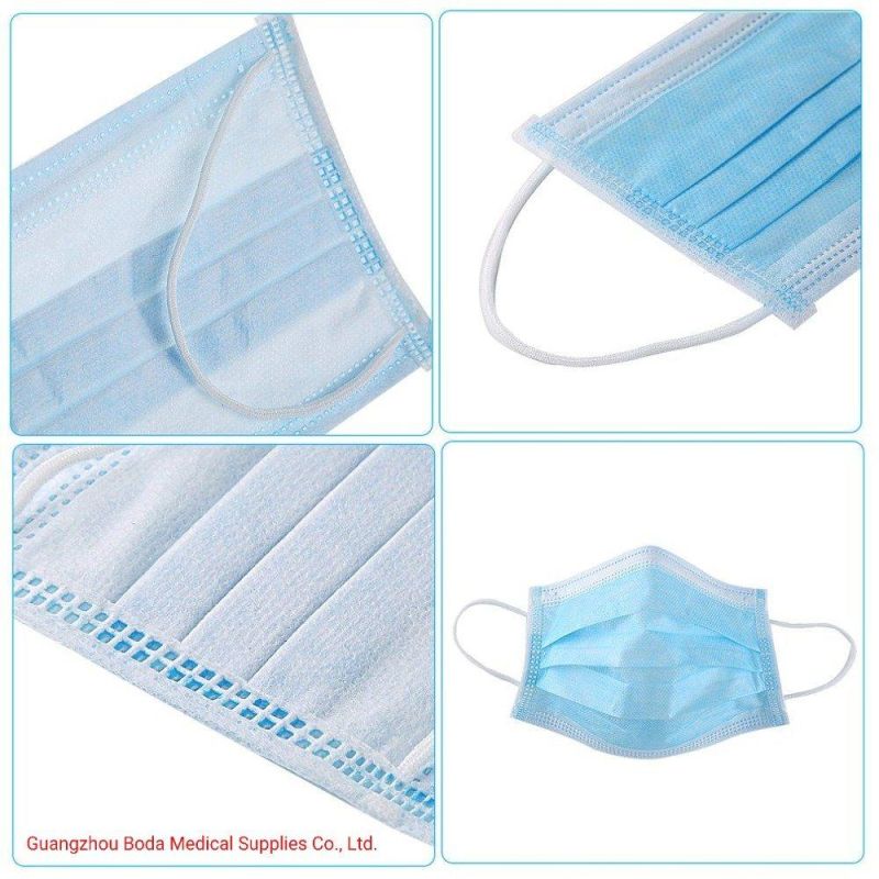 Non-Woven Body Protection Earloop Breath 3 Ply Protective Disposable Face Mask