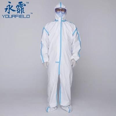 75 GSM SMS Sterile Disposable Protective Coveralls with Boot Cover