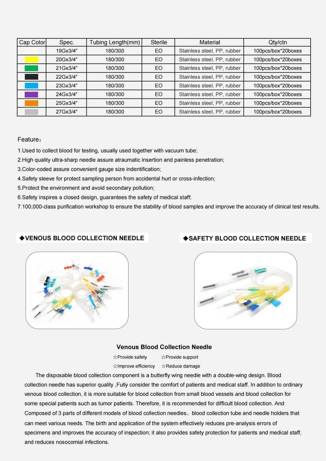 Medical Products Blood Collection Needle Butterfly Needle Infusion Set for Single Use