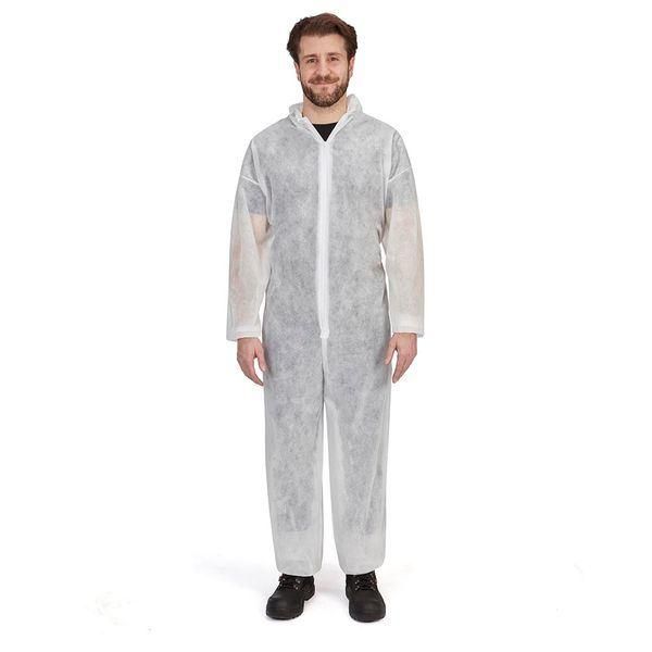Disposable PP Coveralls with Hood Back Waist Elastic