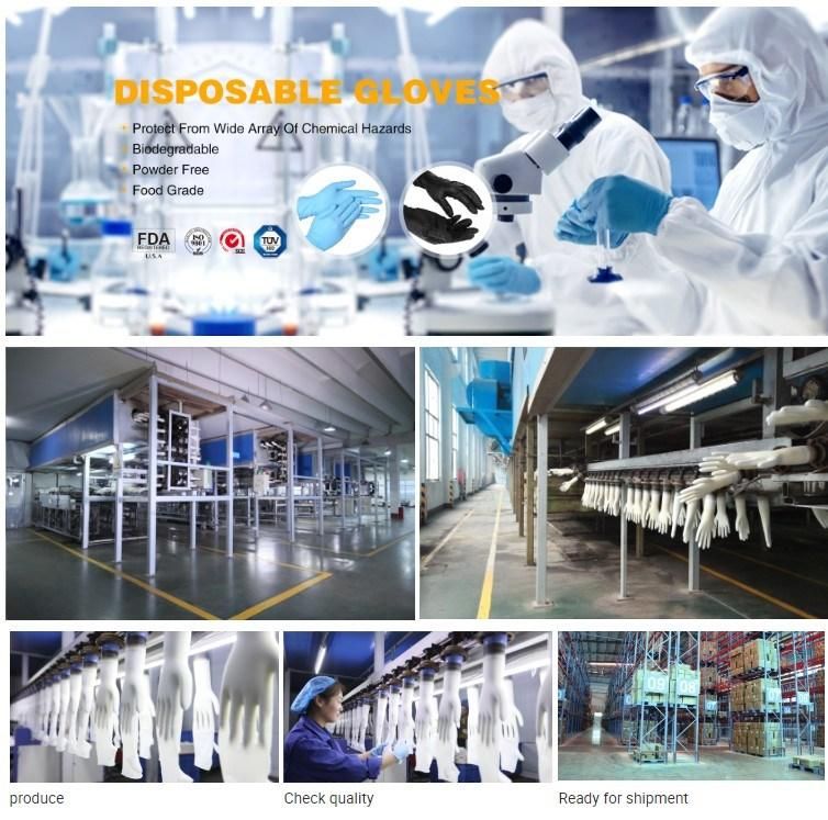 Powder Free Medical Food Diamond Pattern Examination Disposable Nitrile Gloves