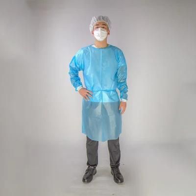 Medical Supply En14126 FDA CE Certified Hospital Medical Protective Clothing Disposable Isolation Gown with Knitted Cuffs for Hospital