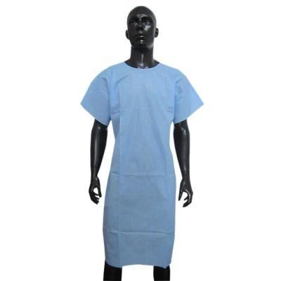 SMS PP Fabric Hospital Clothing Short Sleeve Patient Gown