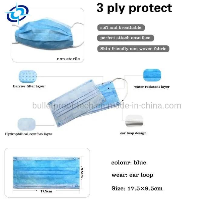 928 Disposable CE Certification Standard Medical Supply 3 Ply Face Mask