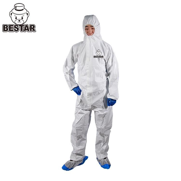 CE Certified Disposable Microporous Film Type 5/6 Economical Medical Coverall