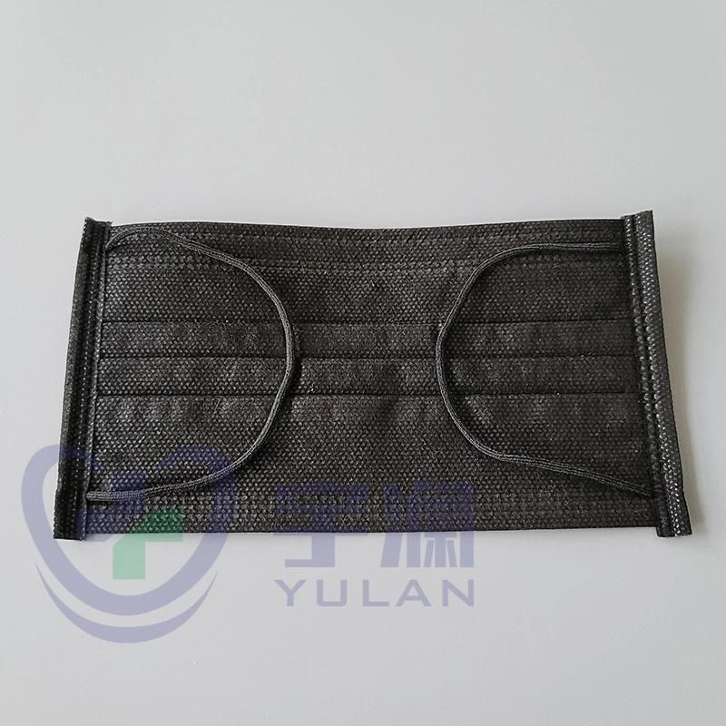 Disposable Medical Non-Woven Black Surgical Face Mask with Ear-Loop